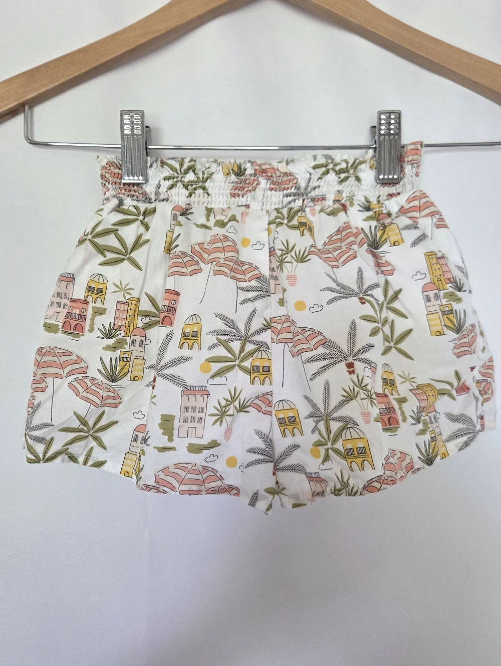 Janie and Jack Girls Cotton Shorts Beach Town Cotton Smocked Waist